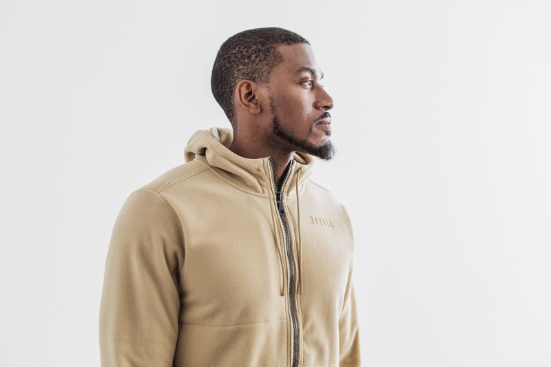 Beige Men's Nobull Arctic Zip-Up Jackets | ONYEWS-823