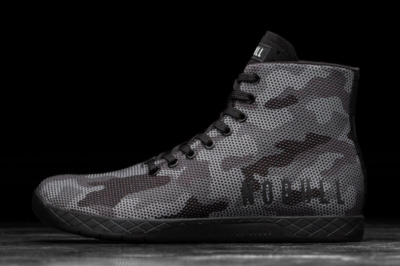 Black Camouflage Men's Nobull High-Top Trainers | CBJDQI-907