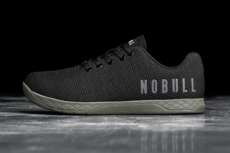 Black Dark Green Men's Nobull Low-Top Trainers | MVRAOH-135