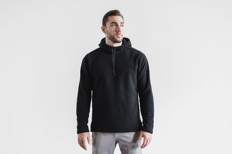 Black Men's Nobull Arctic Pullover Hoodies | TYRFVM-863