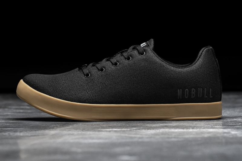 Black Men's Nobull Canvas Trainers | WYECPS-521