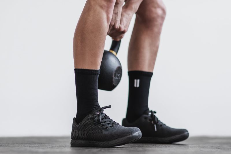 Black Men's Nobull Crew Socks | YHIFPQ-214