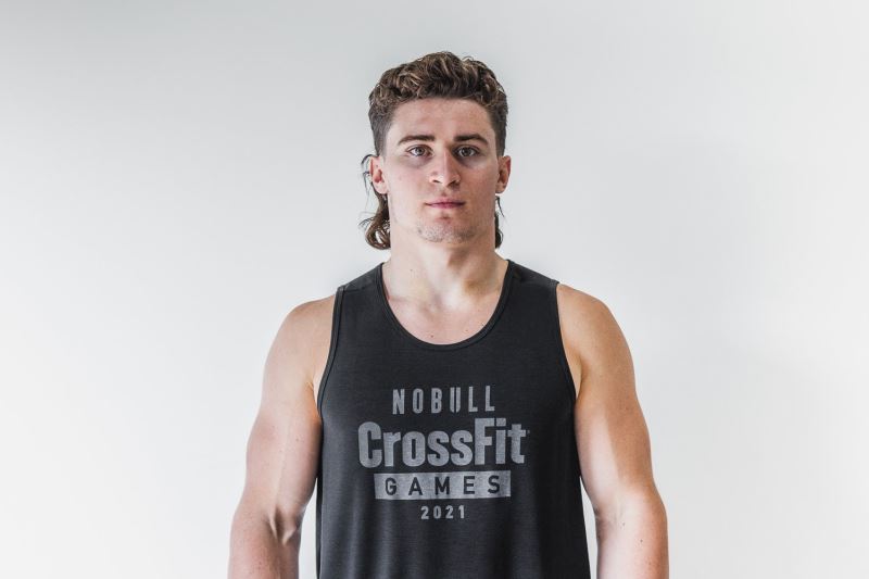 Black Men's Nobull Crossfit Games 2021 Tanks | QJUWEX-436