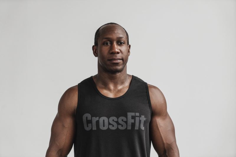 Black Men's Nobull Crossfit Tanks | LQYWOF-978