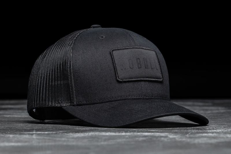 Black Men's Nobull Curved-Brim Trucker Hats | AIDKZW-801