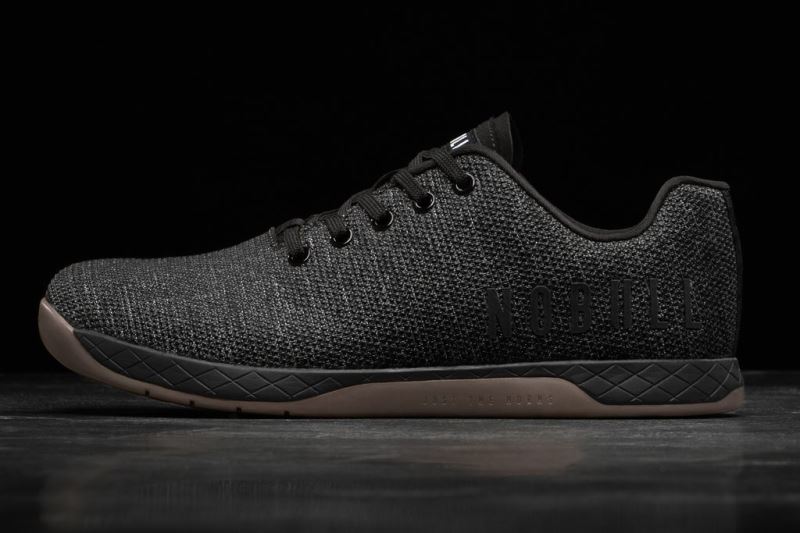 Black Men's Nobull Heather Trainers | PDKZJW-950