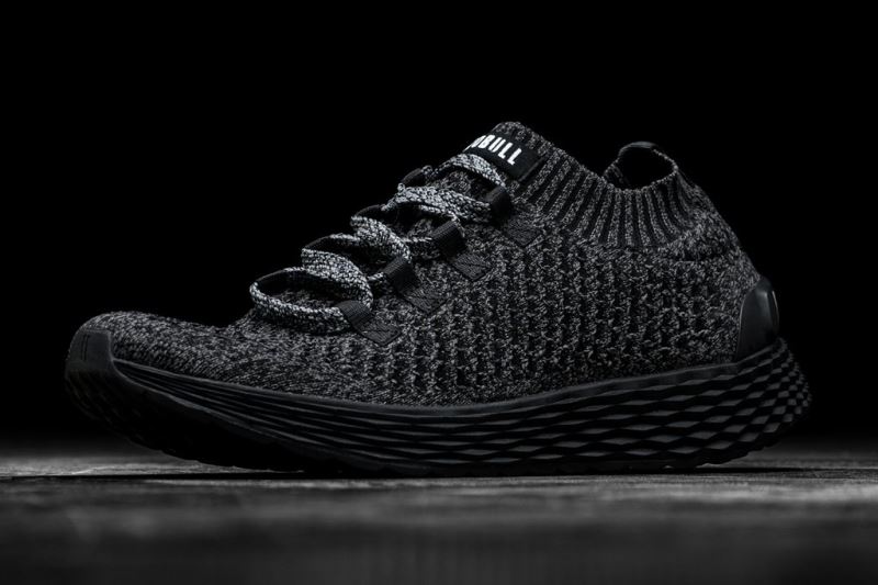 Black Men's Nobull Knit Running Shoes | WTARVP-725