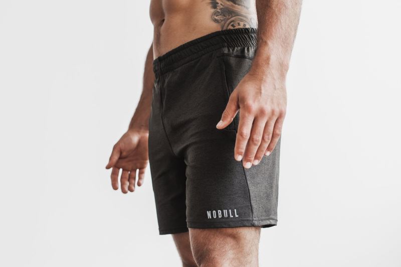 Black Men's Nobull Lightweight Knit 7" Shorts | WHRDON-507