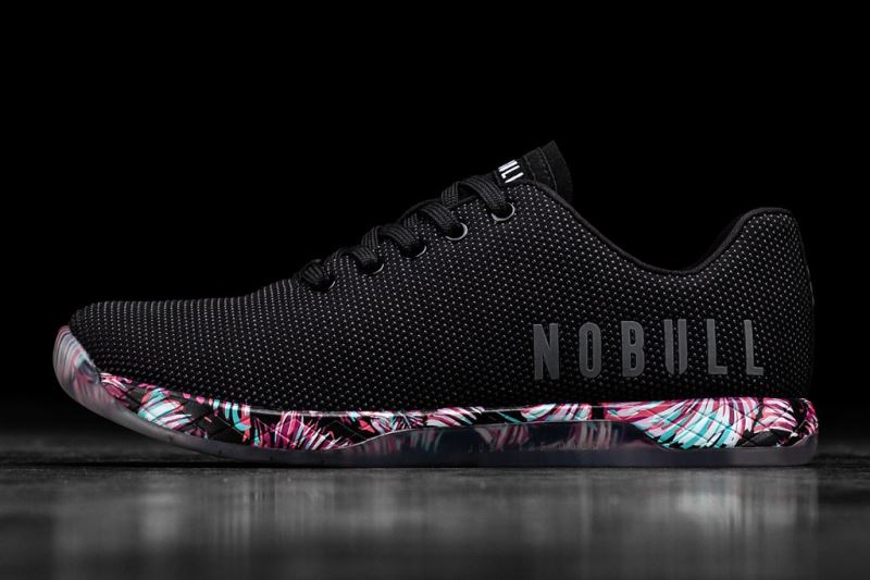 Black Men's Nobull Midnight Palm Trainers | DOLBVS-317