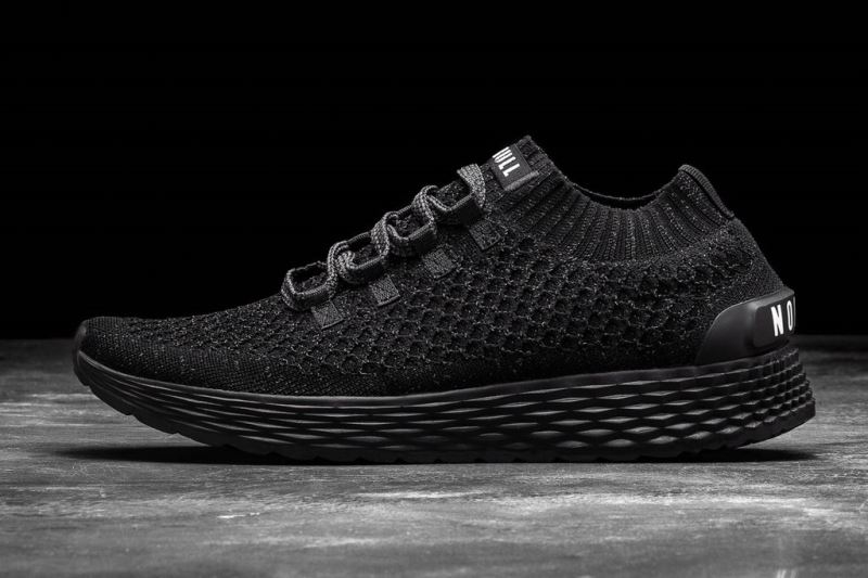 Black Men's Nobull Reflective Knit Running Shoes | ISAVHE-578