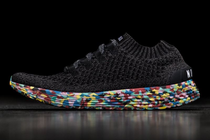 Black Men's Nobull Wild Knit Running Shoes | BQHAXF-209