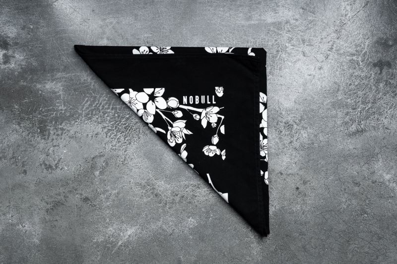 Black Pink Men's Nobull Bandana Cherry Blossom Scarves | XHPIFR-082