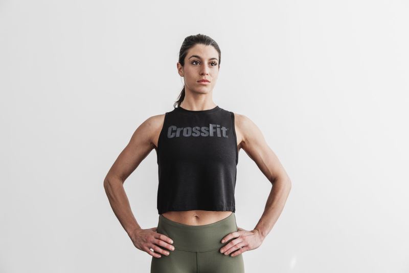 Black Women's Nobull Crossfit Muscle Tanks | OQFNJA-654