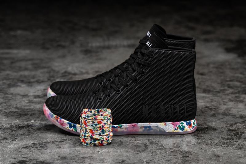 Black Women's Nobull High-Top Daisy Trainers | ZRBSPM-742