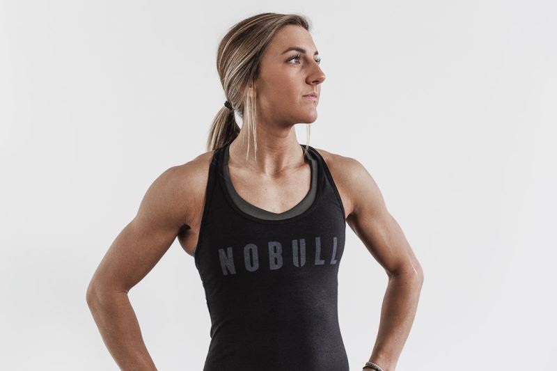 Black Women's Nobull Racerback Classic Colors Tanks | YJQDXN-596