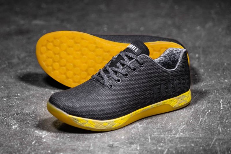 Black Yellow Women's Nobull Heather Trainers | KTBULR-507