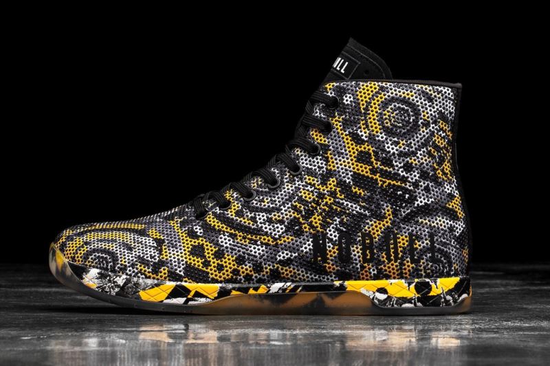 Black Yellow Women's Nobull High-Top Artists For Humanity Trainers | EYGSOP-752