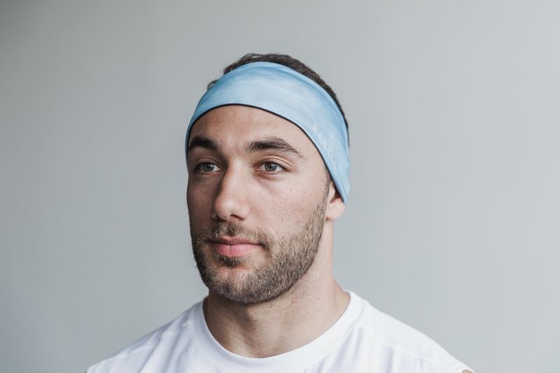 Blue Men's Nobull 4" Tie-Dye Headbands | OWZCHY-530