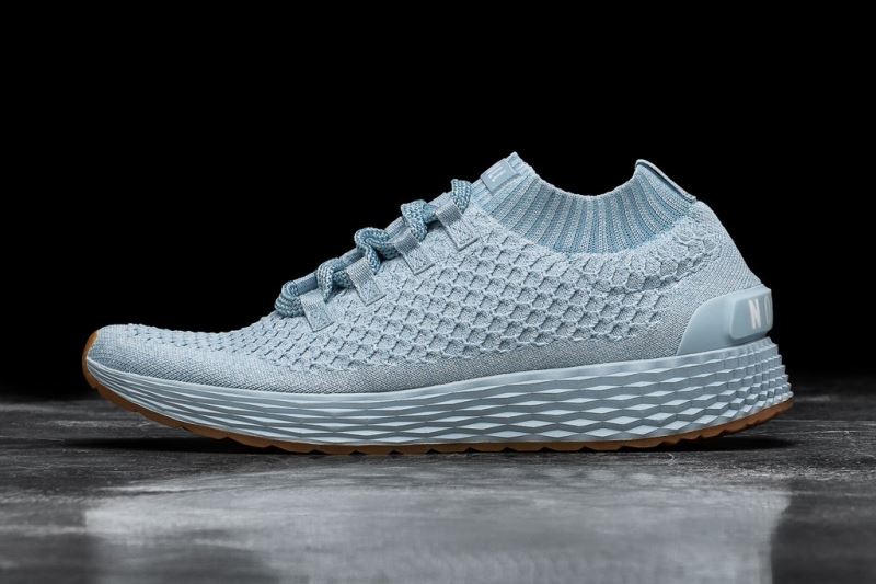 Blue Men's Nobull Knit Running Shoes | QCWRIL-146