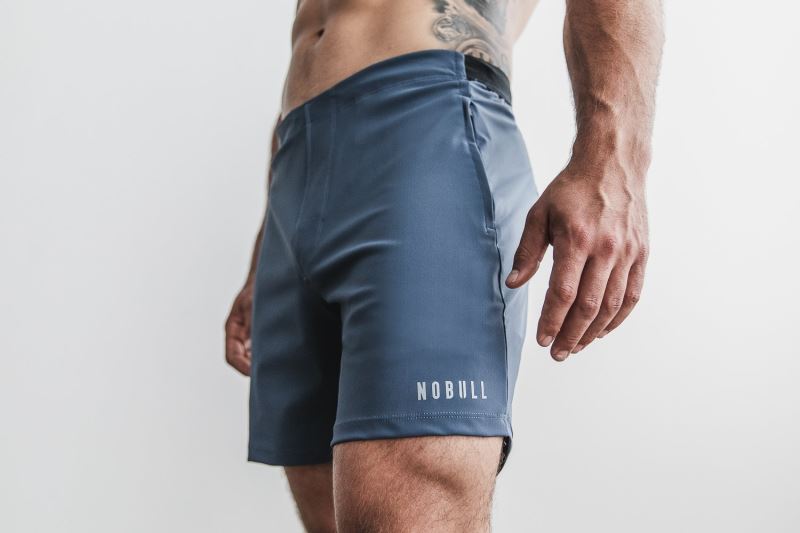 Blue Men's Nobull Lightweight 7" Shorts | CVOTUA-368