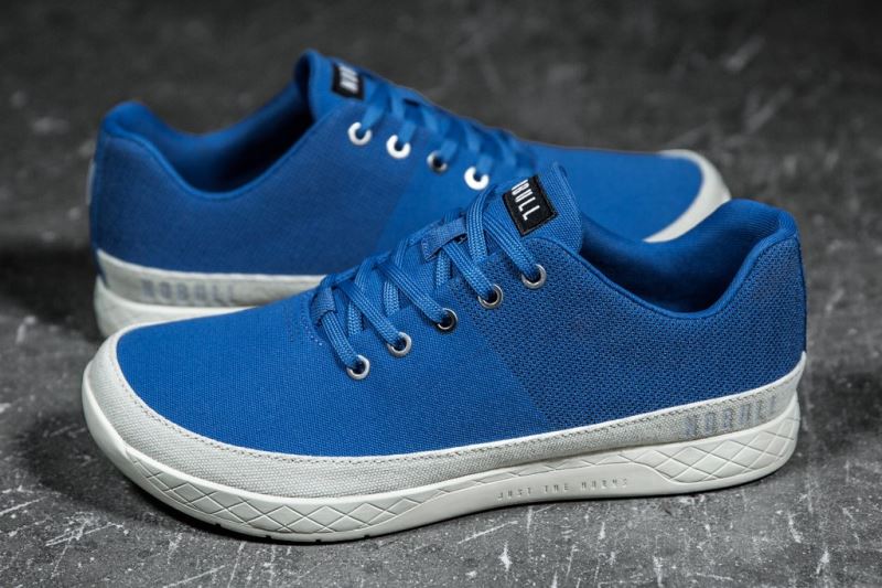 Blue Men's Nobull Sky Canvas Trainers | FQCXUI-806