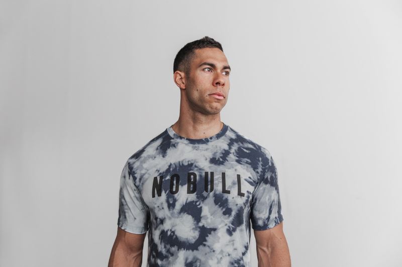 Blue Men's Nobull Tie-Dye T-Shirts | SHNWUJ-047