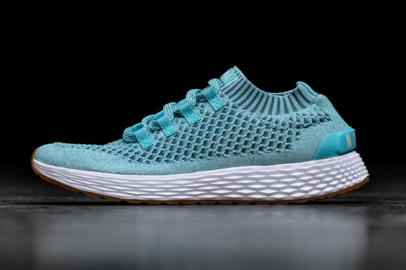 Blue Men's Nobull Topaz Knit Running Shoes | WFRYNM-180