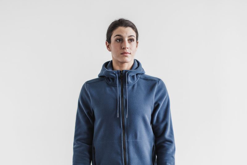 Blue Women's Nobull Arctic Zip-Up Jackets | LPTOEQ-964