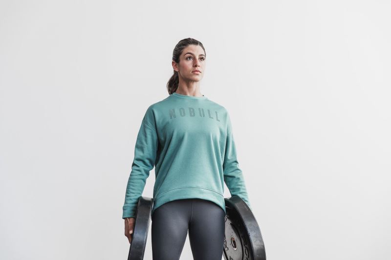 Blue Women's Nobull Crew Sweatshirt | AFLRXK-732