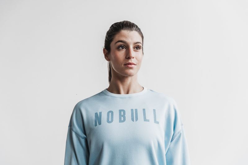 Blue Women's Nobull Crew Sweatshirt | OSPEJK-240