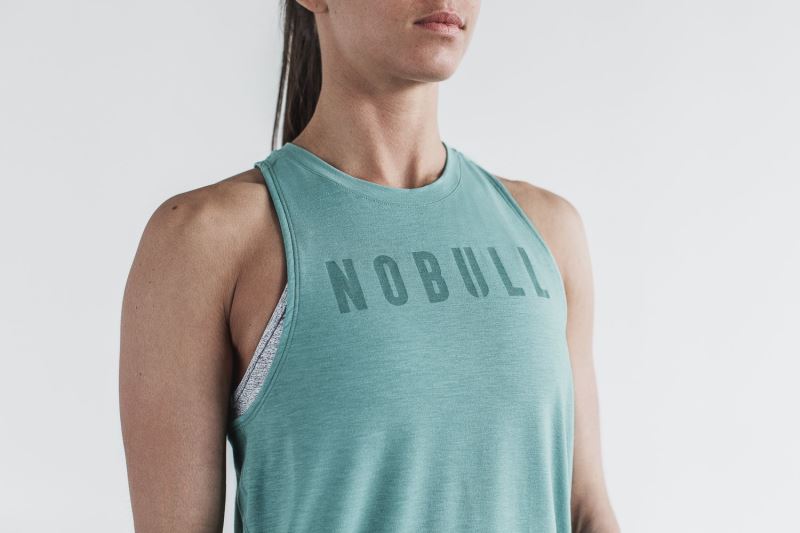 Blue Women's Nobull High-Neck Seasonal Colors Tanks | SXTCRO-015