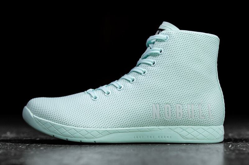 Blue Women's Nobull High-Top Glass Trainers | UKNOFR-461