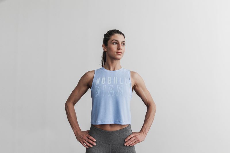 Blue Women's Nobull Muscle Miami Tanks | NLCTEP-392