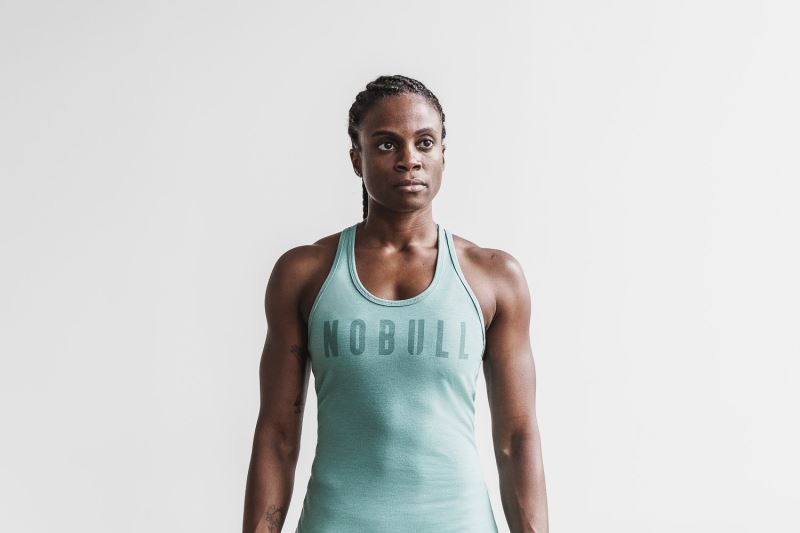 Blue Women's Nobull Racerback Seasonal Colors Tanks | RBCQKZ-736