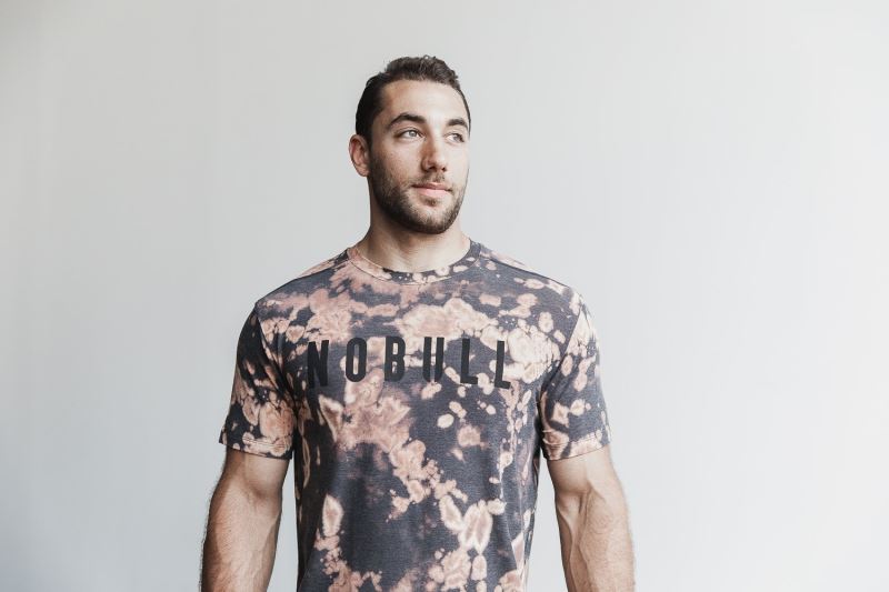 Brown Black Men's Nobull Tie-Dye T-Shirts | TXCPKI-193