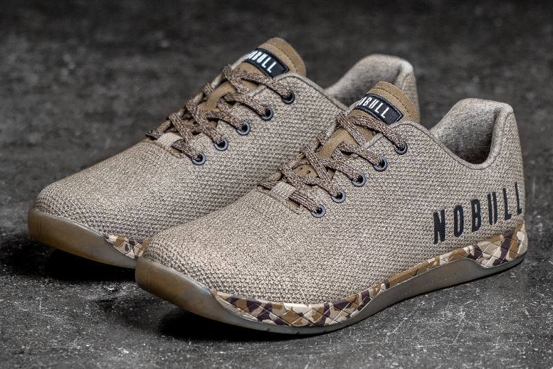 Brown Men's Nobull Earth Heather Trainers | JZEYXO-398