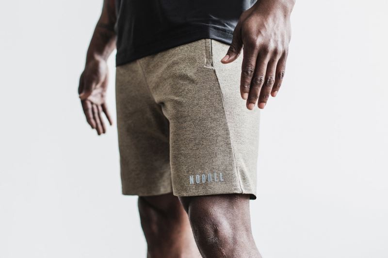 Brown Men's Nobull Knit 8.5" Shorts | LRKBAQ-285