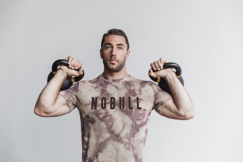 Brown Men's Nobull Tie-Dye T-Shirts | DAIYKN-324