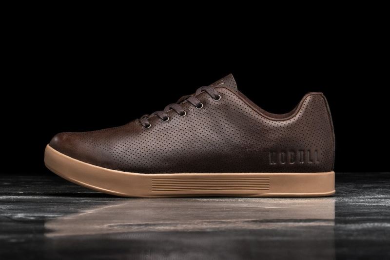 Brown Women's Nobull Leather Trainers | KYNSBO-302