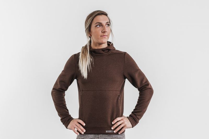 Brown Women's Nobull Performance Pullover Hoodies | FZIGEC-590