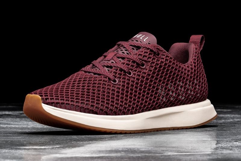 Burgundy Men's Nobull Crimson Mesh Running Shoes | OMVGEI-437