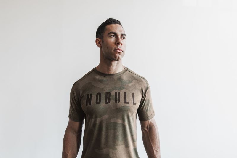 Camouflage Men's Nobull Camo T-Shirts | TIZEFS-683