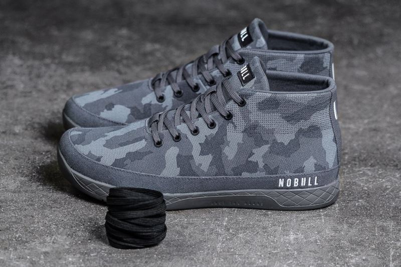 Camouflage Men's Nobull Canvas Mid Trainers | FNUEGI-257