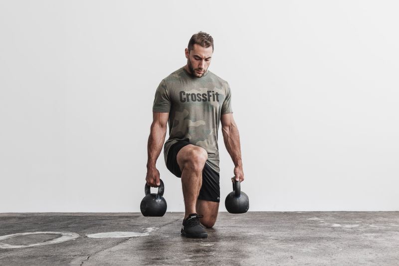 Camouflage Men's Nobull Crossfit Camo T-Shirts | ZDJINF-930