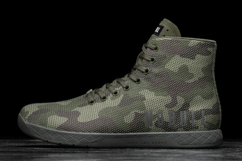 Camouflage Men's Nobull High-Top Forest Trainers | TFZYBO-764