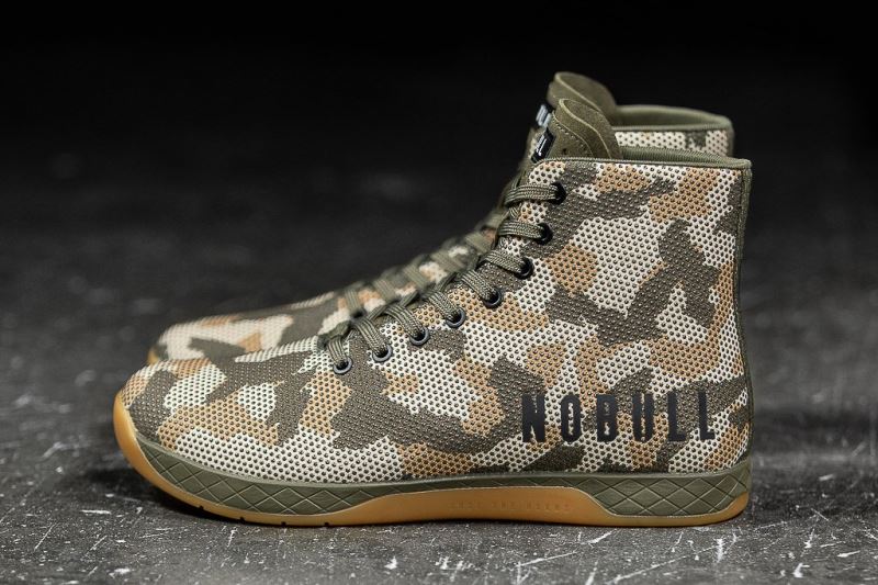 Camouflage Men's Nobull High-Top Woodland Trainers | USCJXY-735