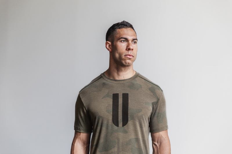 Camouflage Men's Nobull Horns Camo T-Shirts | XJAIPO-295