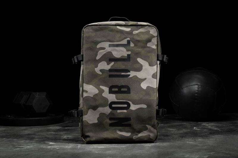 Camouflage Men's Nobull Waxed Canvas Duffleback Bags | EBODMA-381