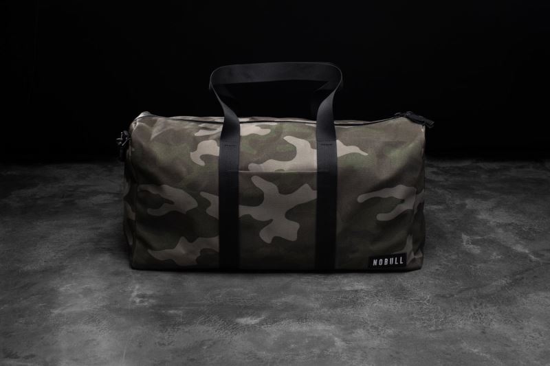 Camouflage Men's Nobull Waxed Canvas Duffle Bags | YFDGKX-804