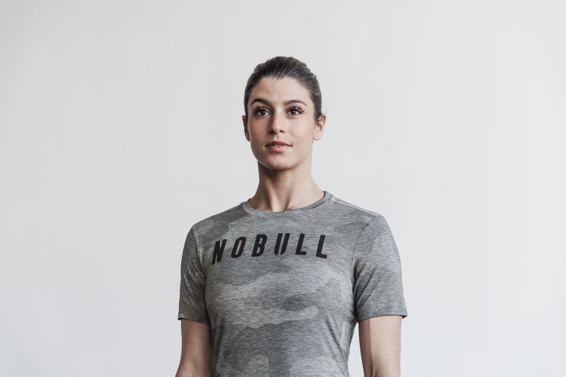 Camouflage Women's Nobull Camo T-Shirts | LNXROE-192